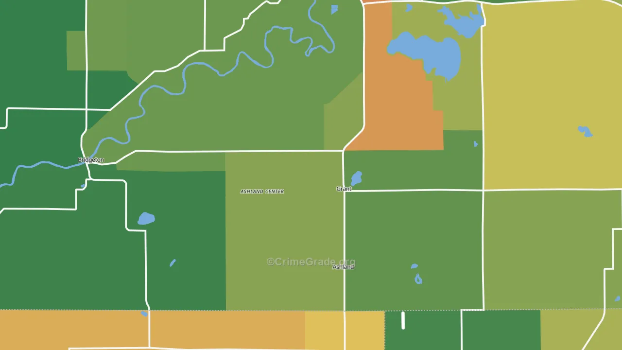 Grant, MI Map of Burglary Rates