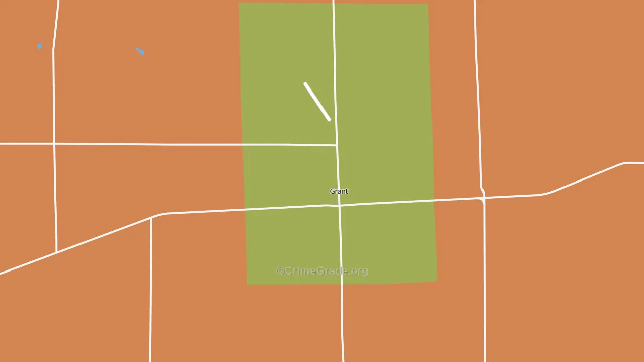 Grant, NE Map of Burglary Rates