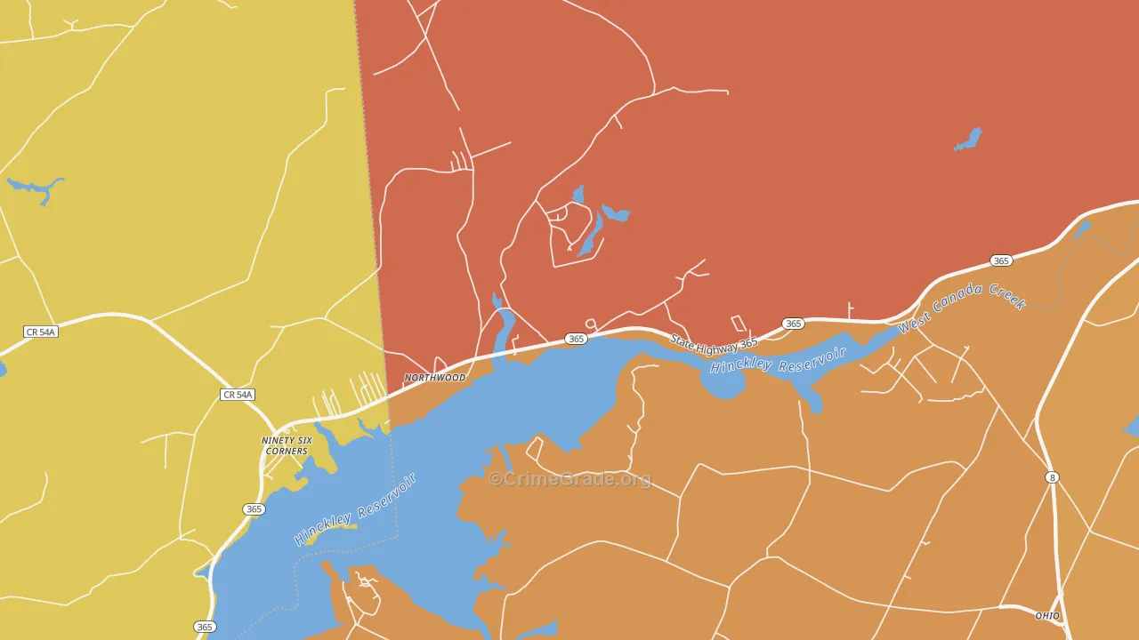 Grant, NY Map of Burglary Rates