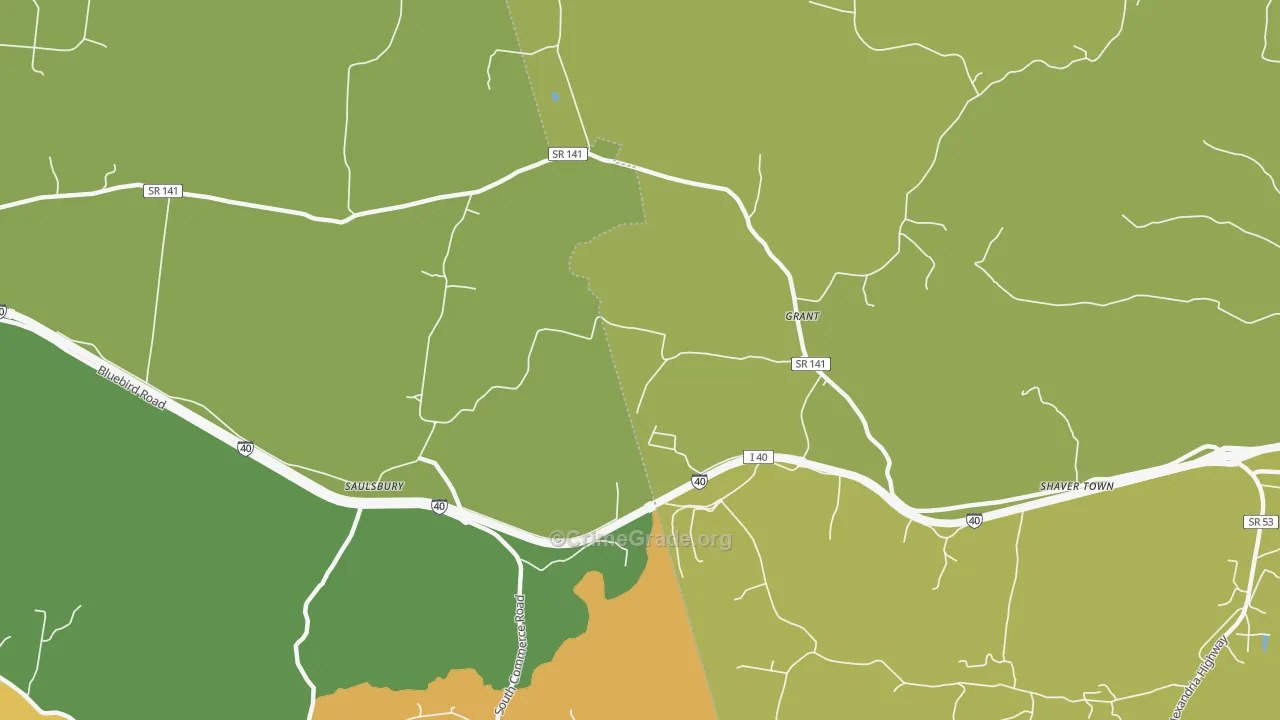 Grant, TN Map of Burglary Rates