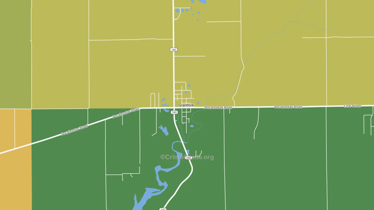 Grantfork, IL Map of Burglary Rates