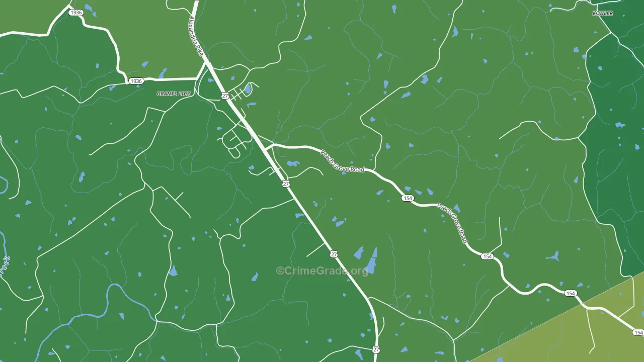 Grants Lick, KY Map of Burglary Rates