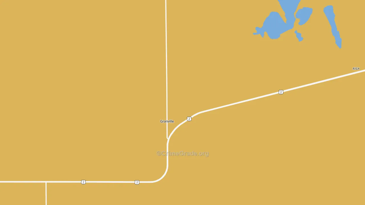 Granville, ND Map of Burglary Rates