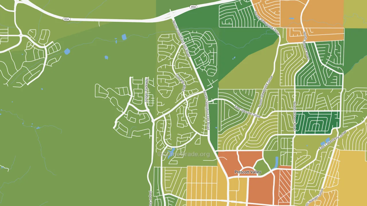 Granville, Prescott Valley, AZ Map of Burglary Rates