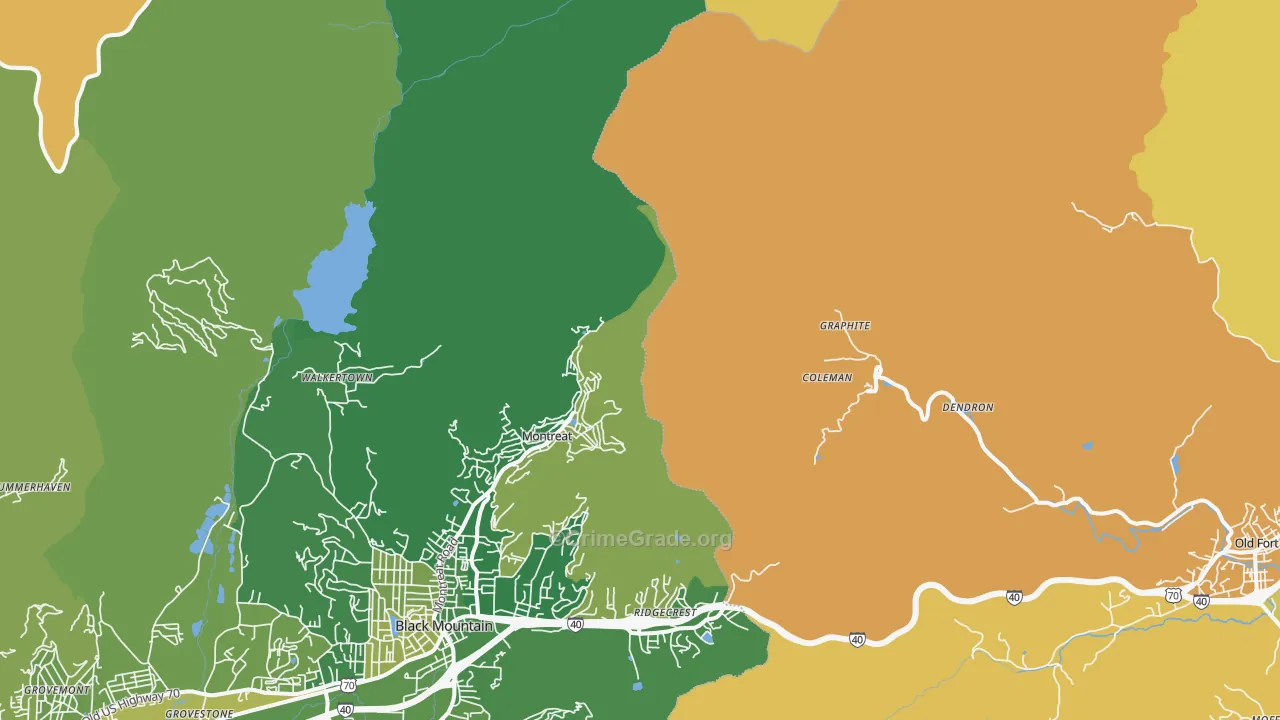 Graphite, NC Map of Burglary Rates