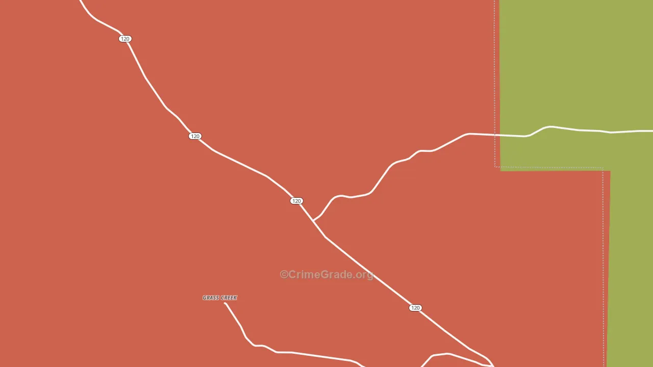 Grass Creek, WY Map of Burglary Rates