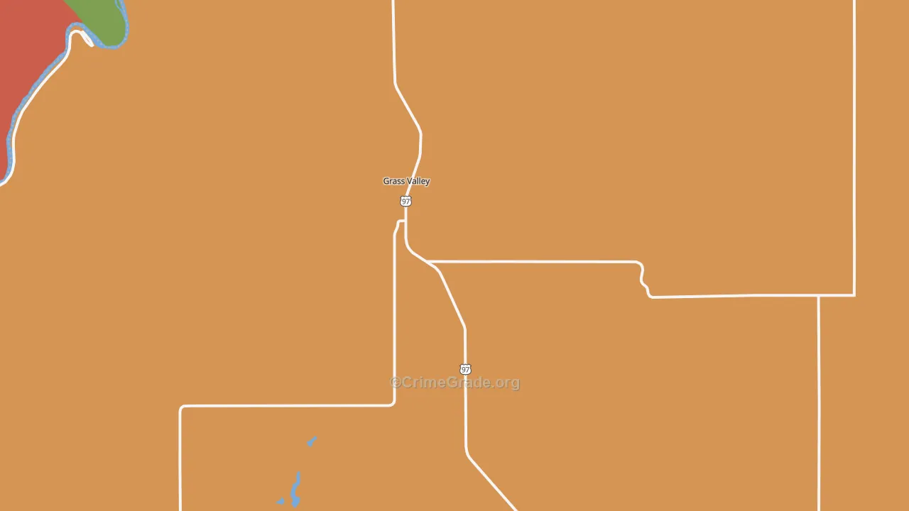 Grass Valley, OR Map of Burglary Rates