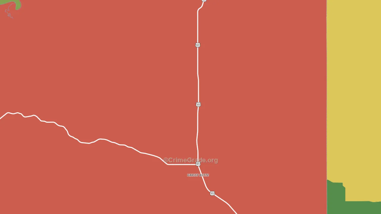 Grassy Butte, ND Map of Burglary Rates