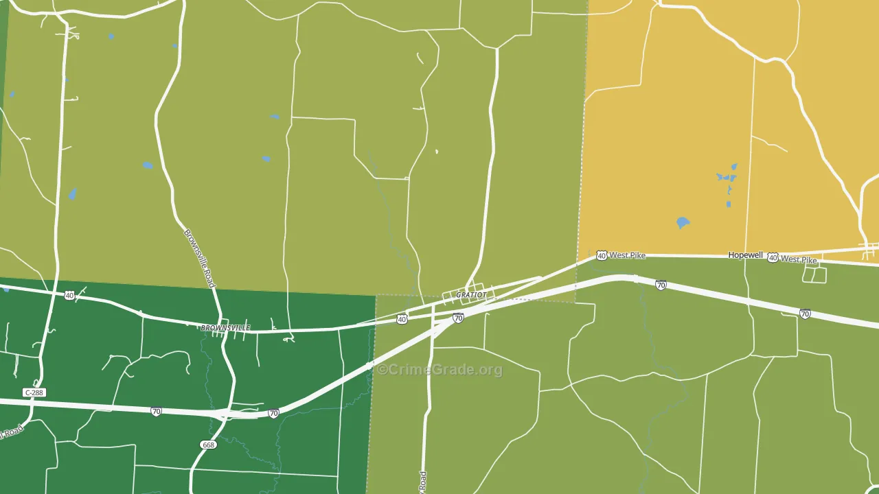 Gratiot, OH Map of Burglary Rates