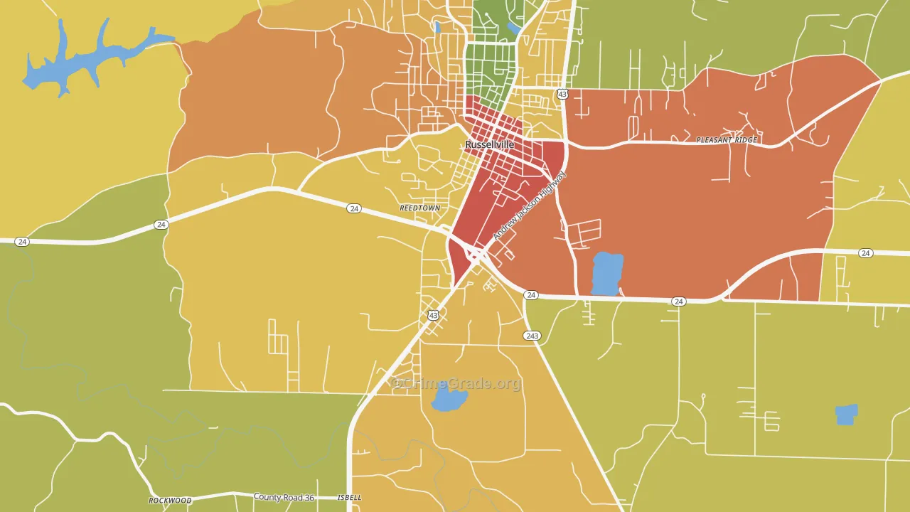 Gravel Hill, AL Map of Burglary Rates