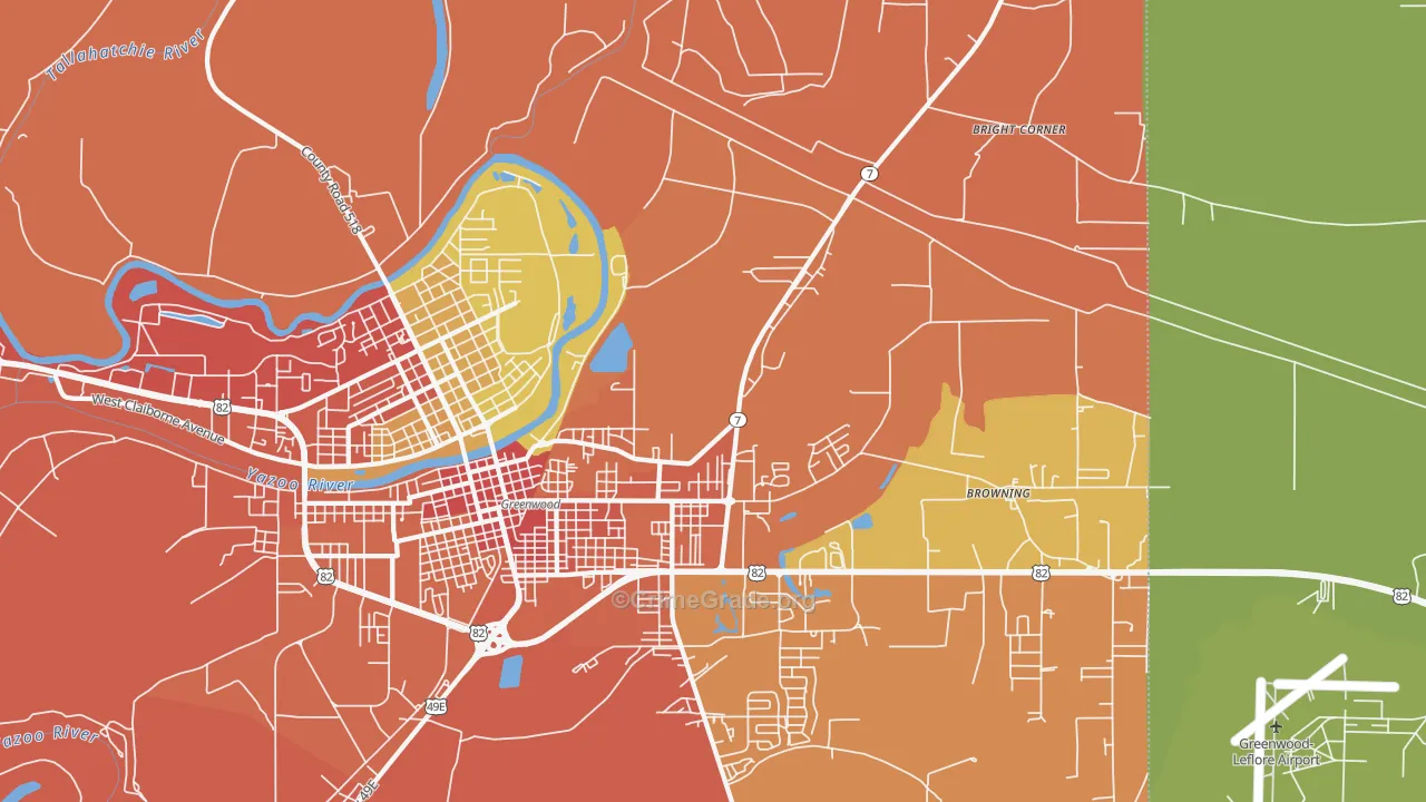 Gravel Hill, MS Map of Burglary Rates