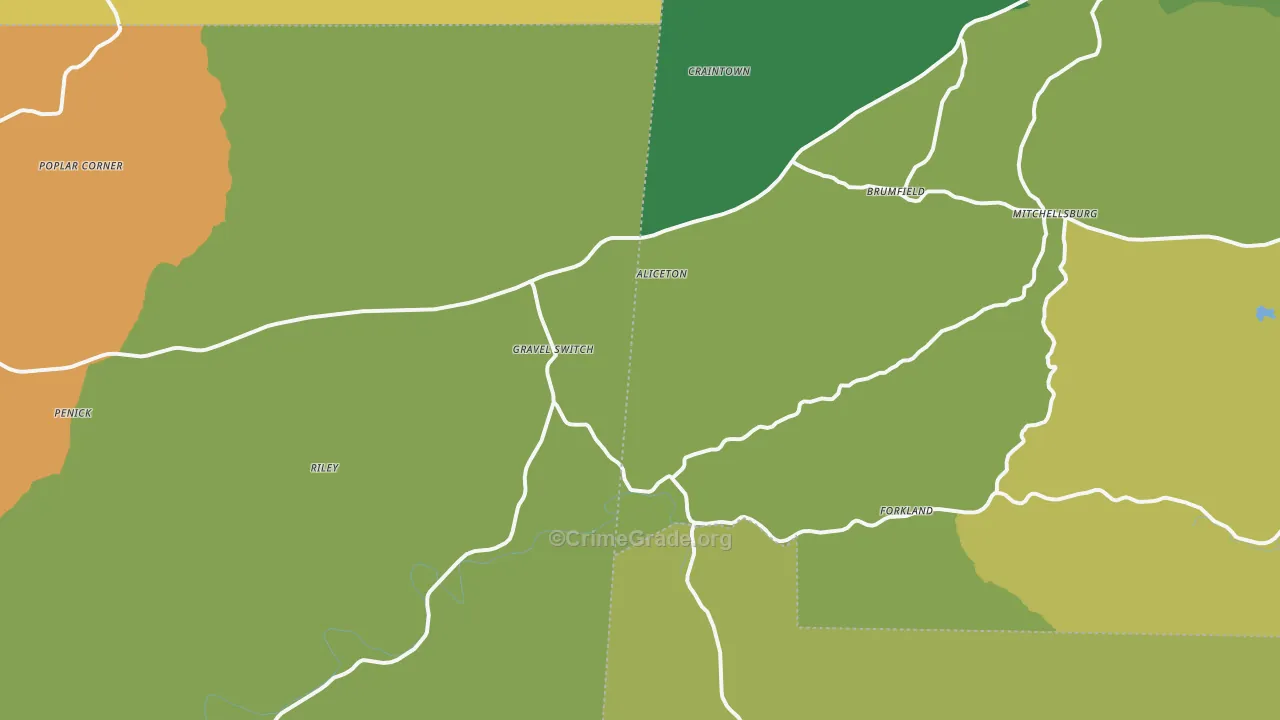 Gravel Switch, KY Map of Burglary Rates