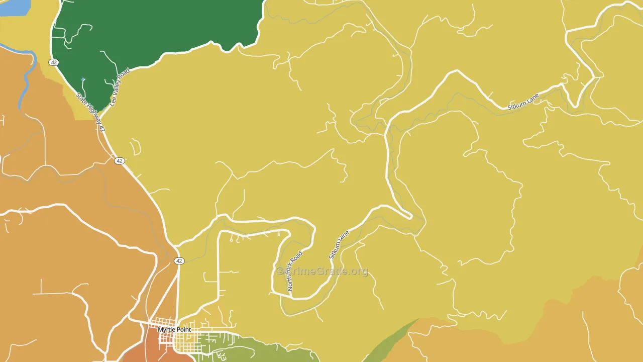 Gravelford, OR Map of Burglary Rates