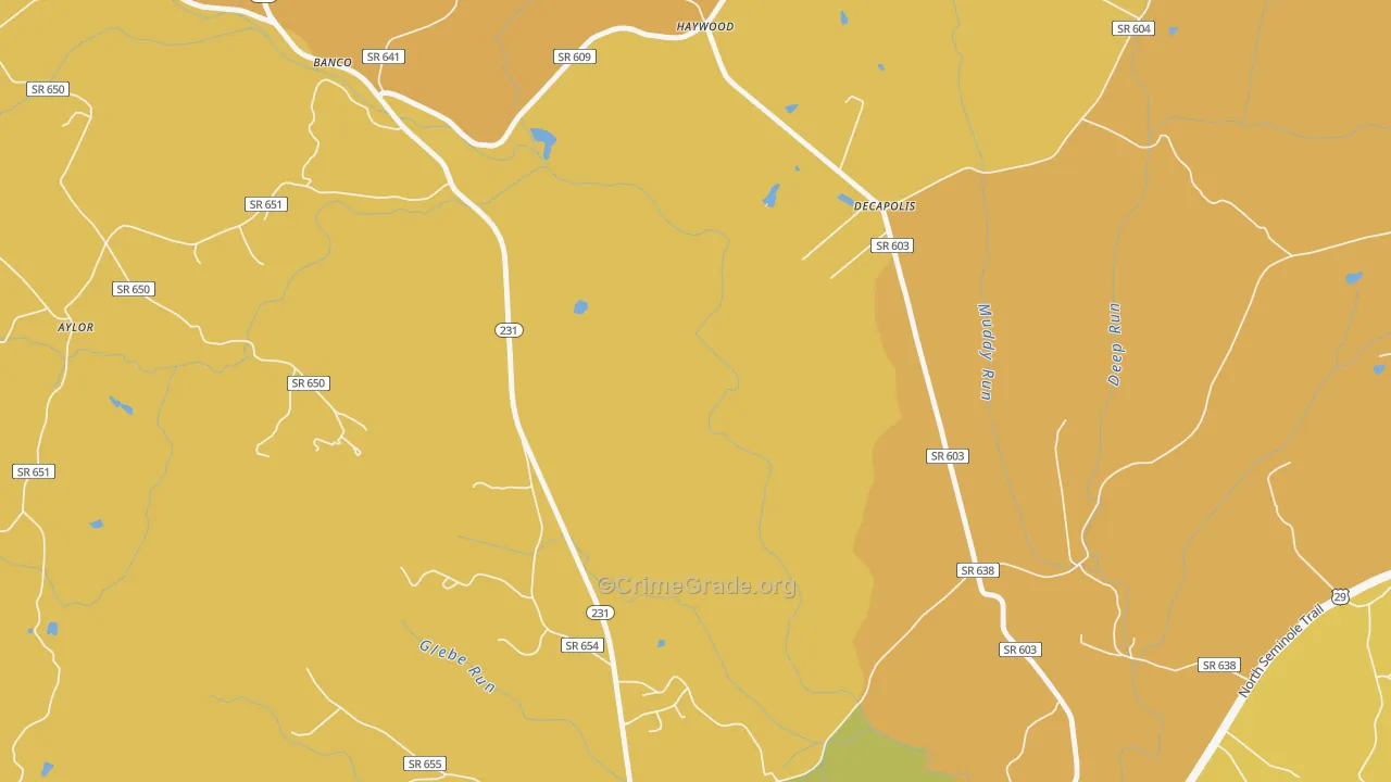 Graves Mill, VA Map of Burglary Rates