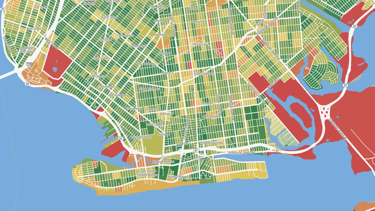Gravesend-Sheepshead Bay, Brooklyn, NY Map of Burglary Rates