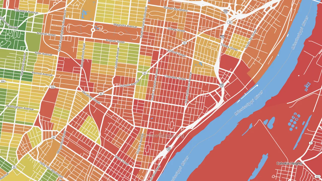 Gravois Park, St. Louis, MO Map of Burglary Rates
