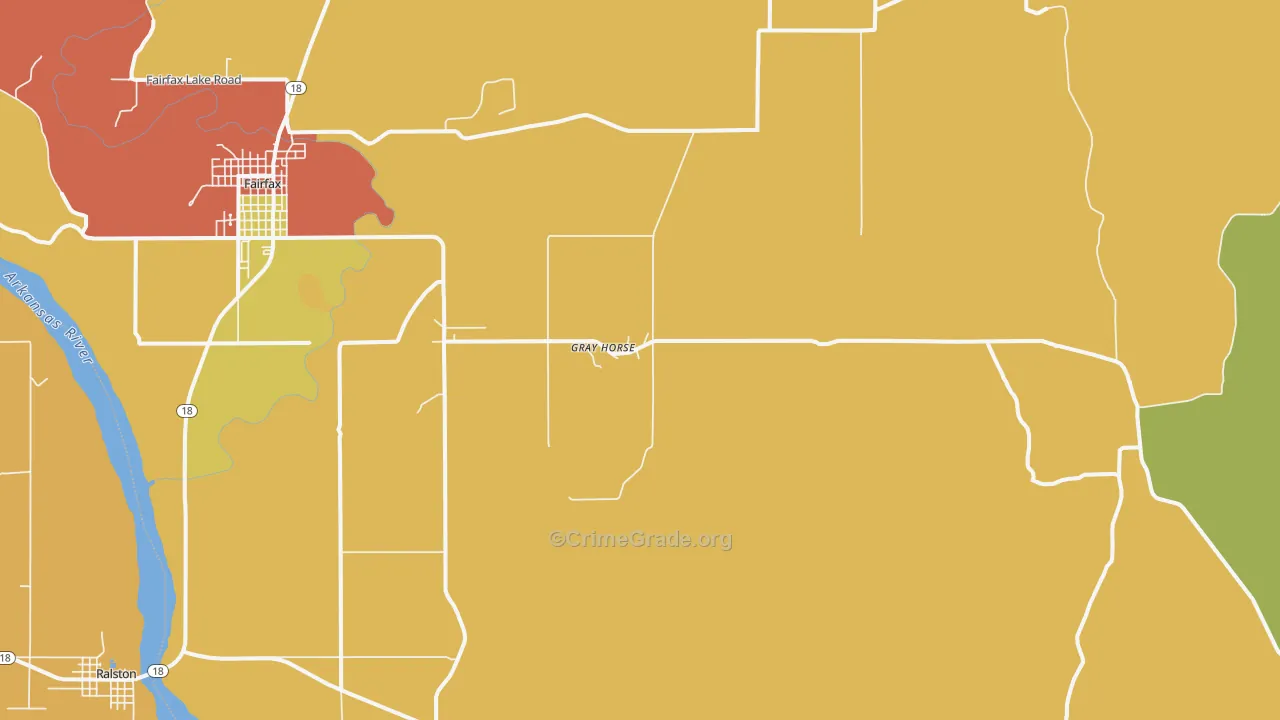 Gray Horse, OK Map of Burglary Rates
