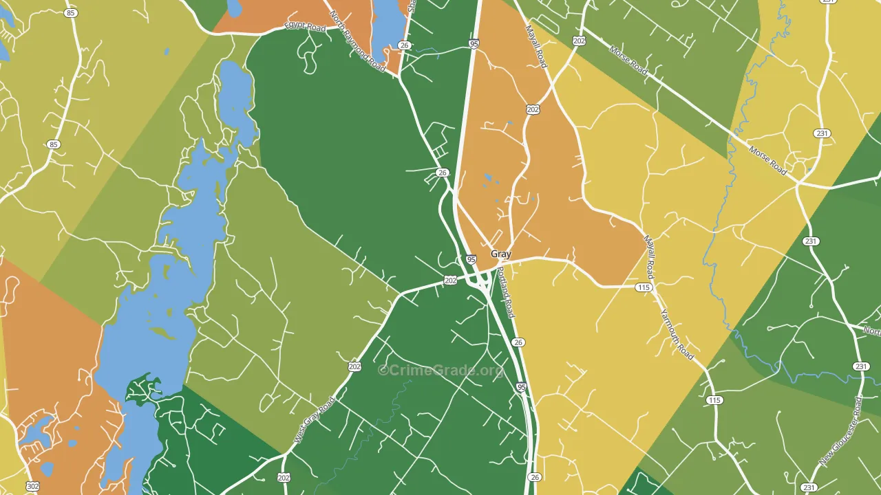 Gray, ME Map of Burglary Rates