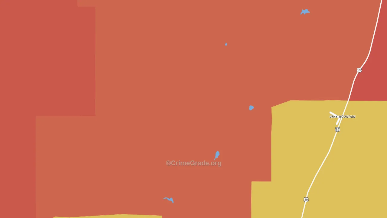 Gray Mountain, AZ Map of Burglary Rates