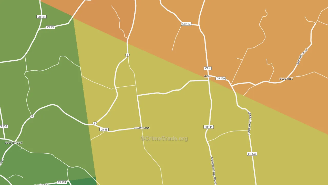 Gray, NY Map of Burglary Rates