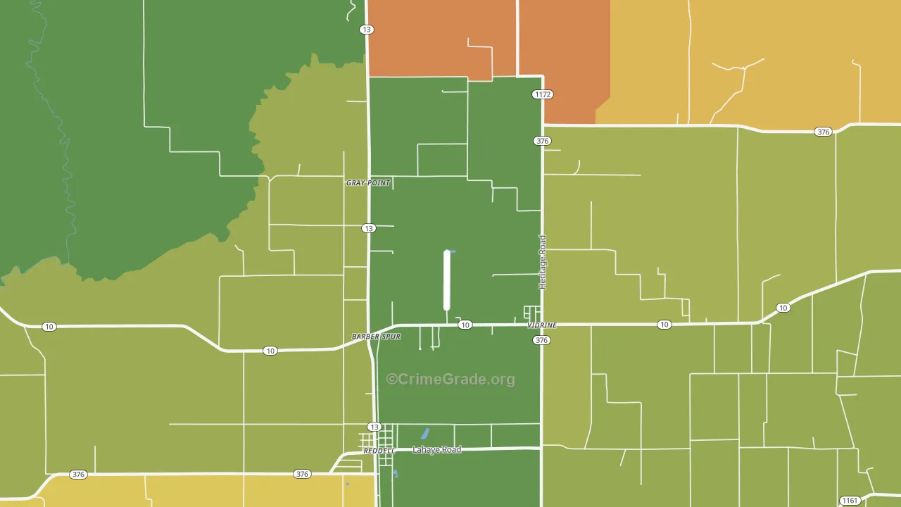 Gray Point, LA Map of Burglary Rates