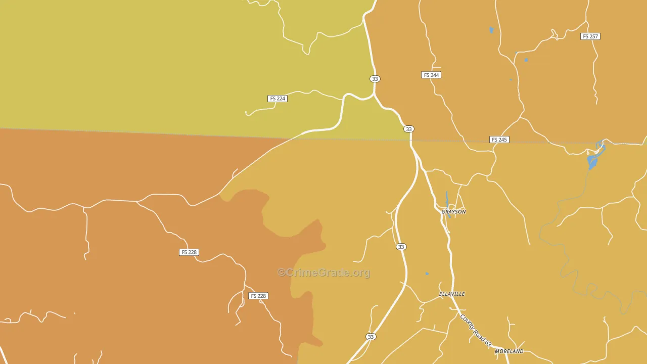 Grayson, AL Map of Burglary Rates