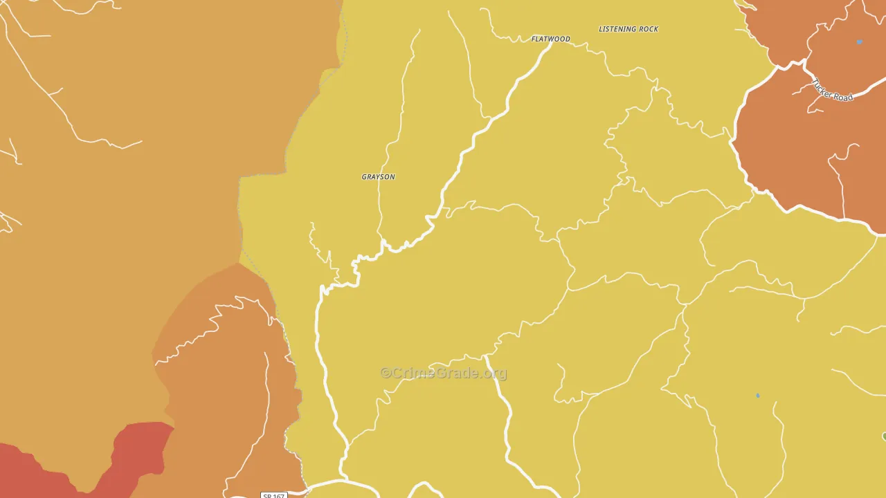Grayson, NC Map of Burglary Rates