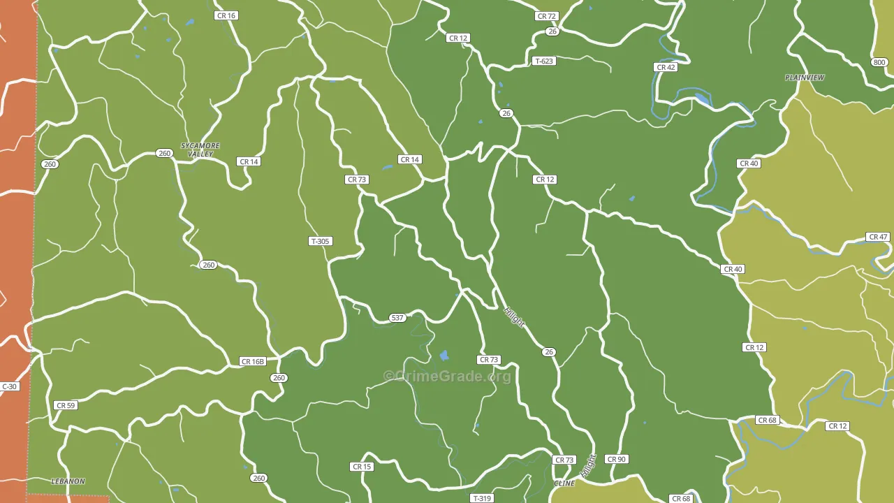 Graysville, OH Map of Burglary Rates
