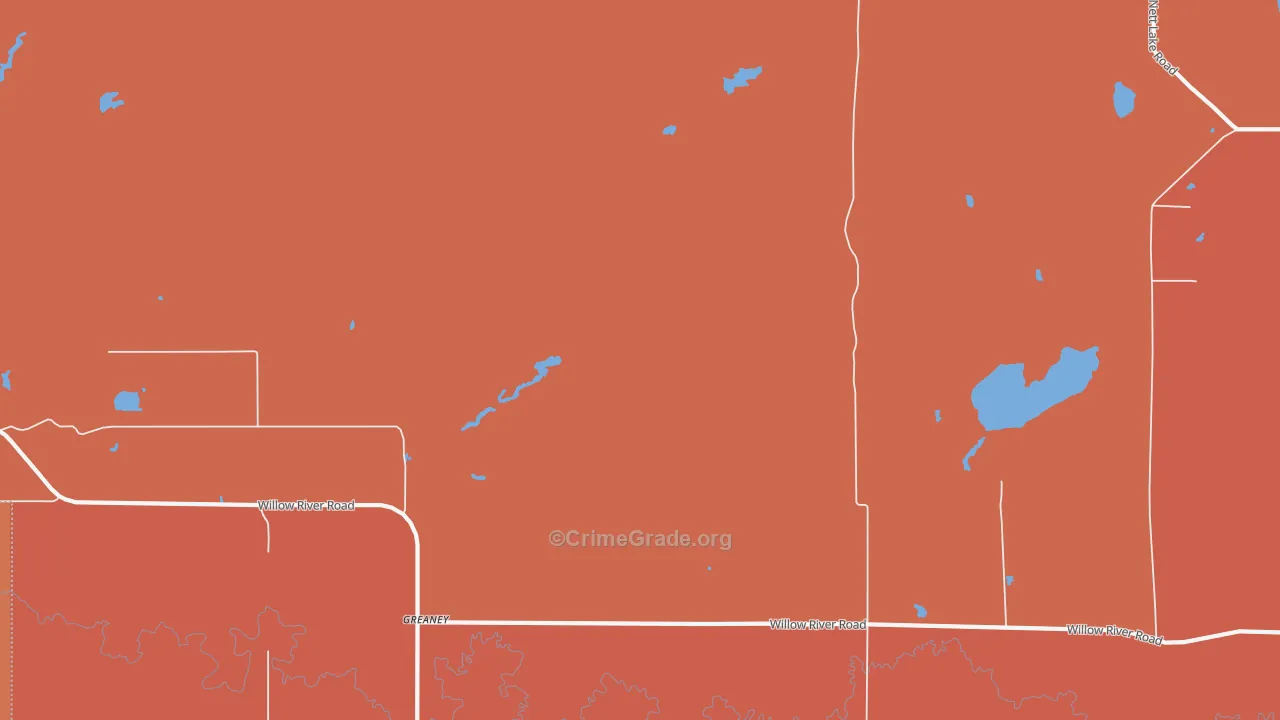 Greaney, MN Map of Burglary Rates