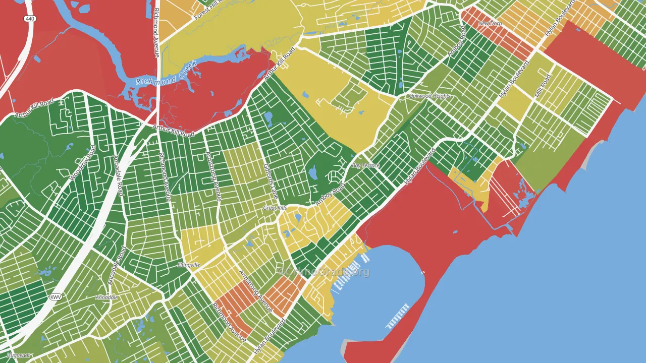 Great Kills, Staten Island, NY Map of Burglary Rates