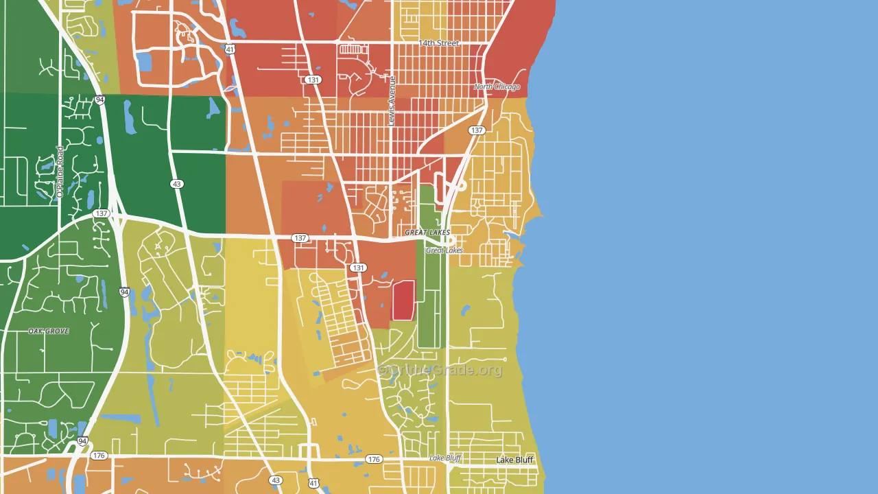 Great Lakes, IL Map of Burglary Rates