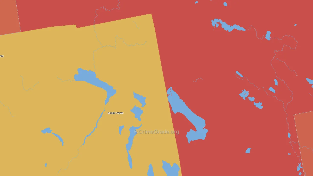 Great Pond, ME Map of Burglary Rates