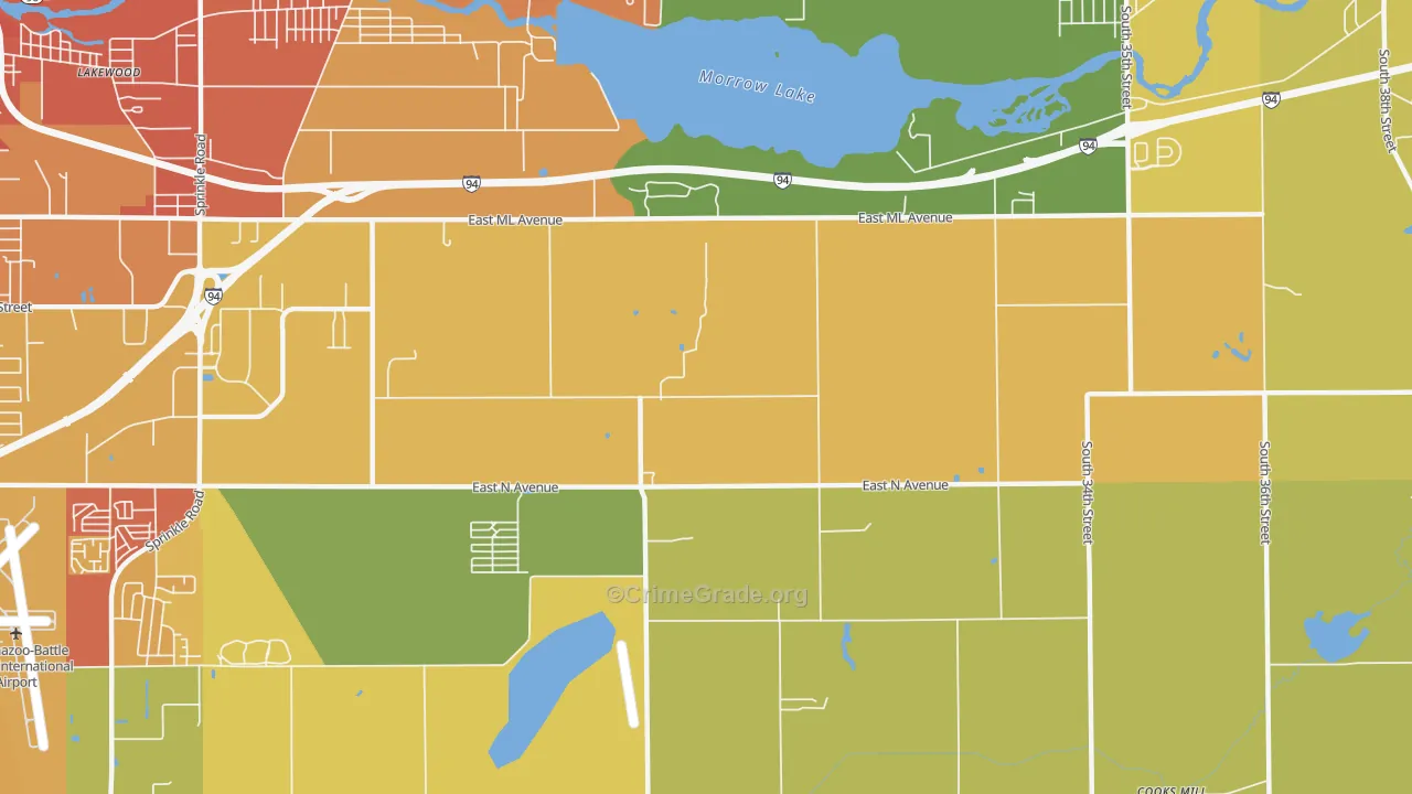 Greater Galesburg, MI Map of Burglary Rates