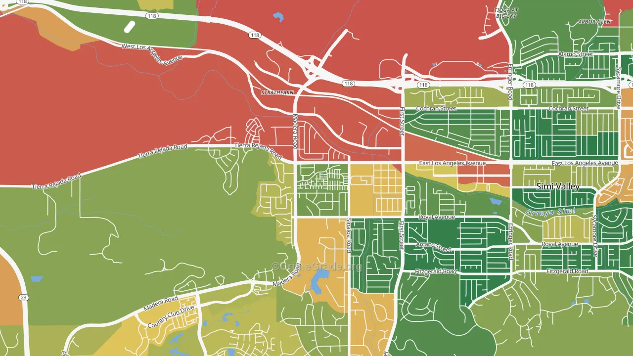 Greek Track, Simi Valley, CA Map of Burglary Rates