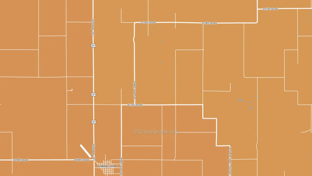 Greeley, NE Map of Burglary Rates
