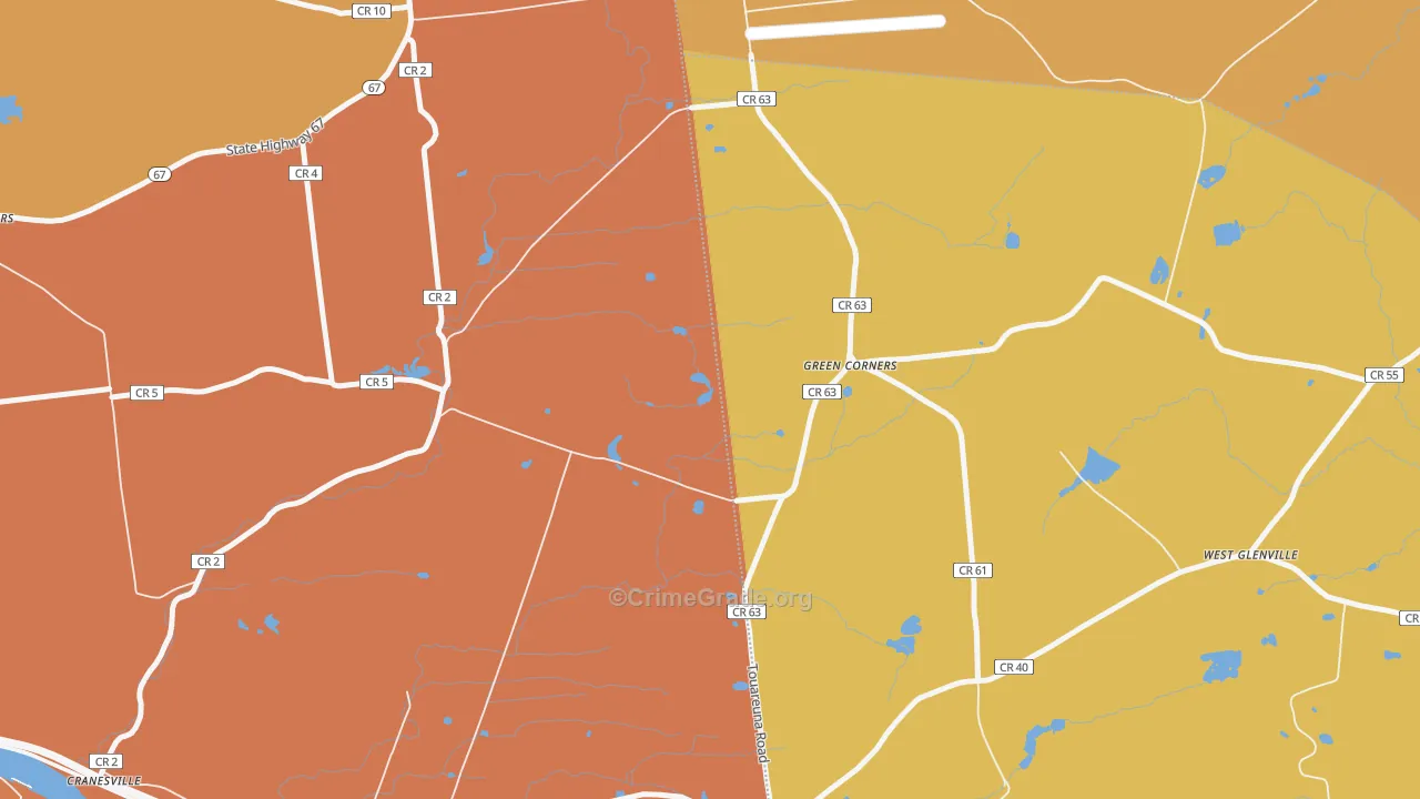 Green Corners, NY Map of Burglary Rates