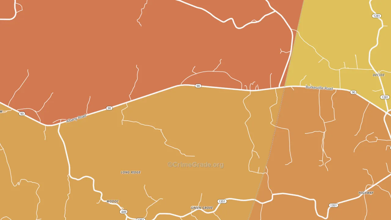 Green Grove, KY Map of Burglary Rates