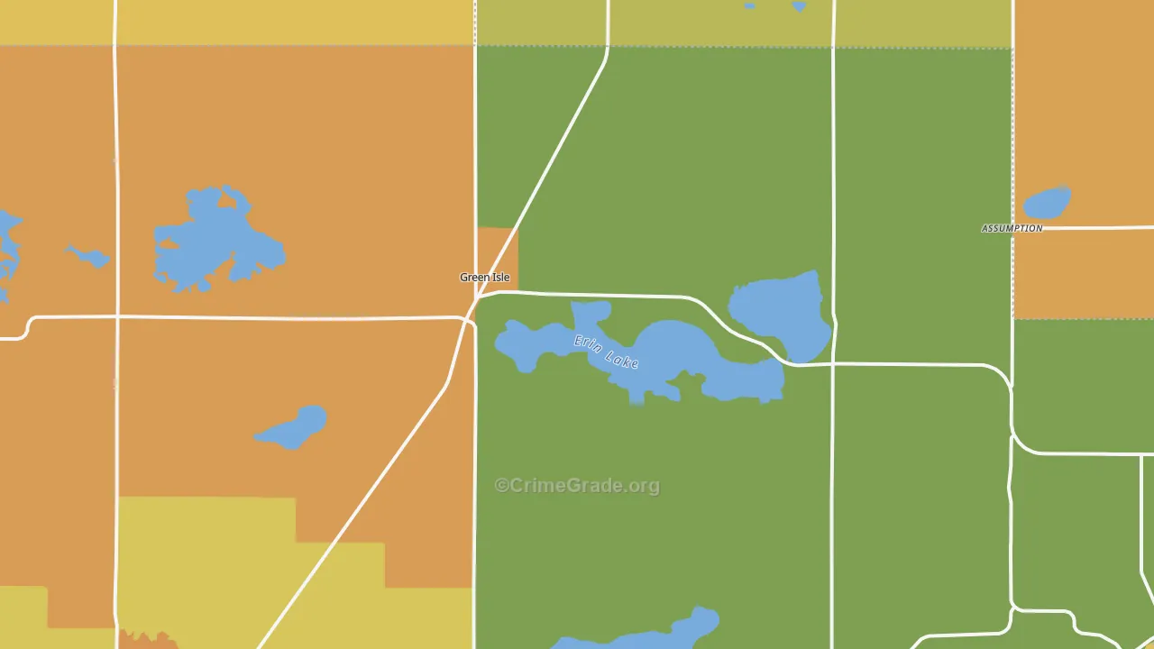 Green Isle, MN Map of Burglary Rates