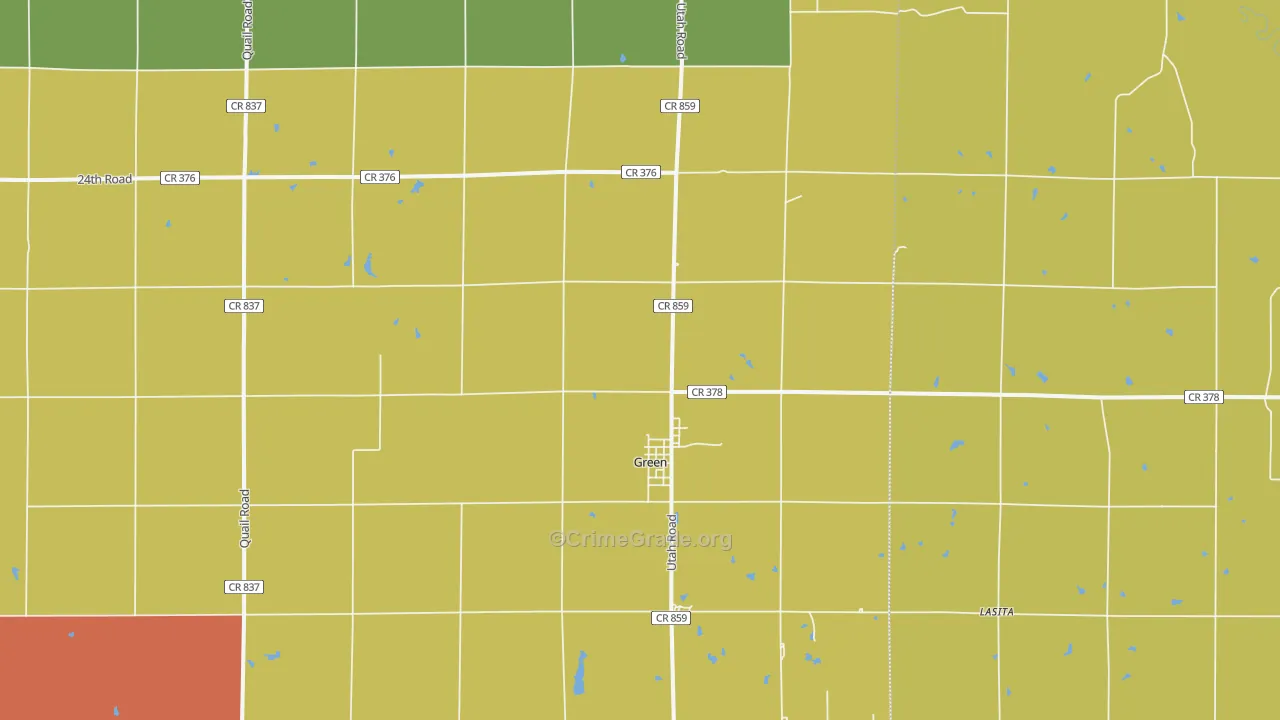 Green, KS Map of Burglary Rates