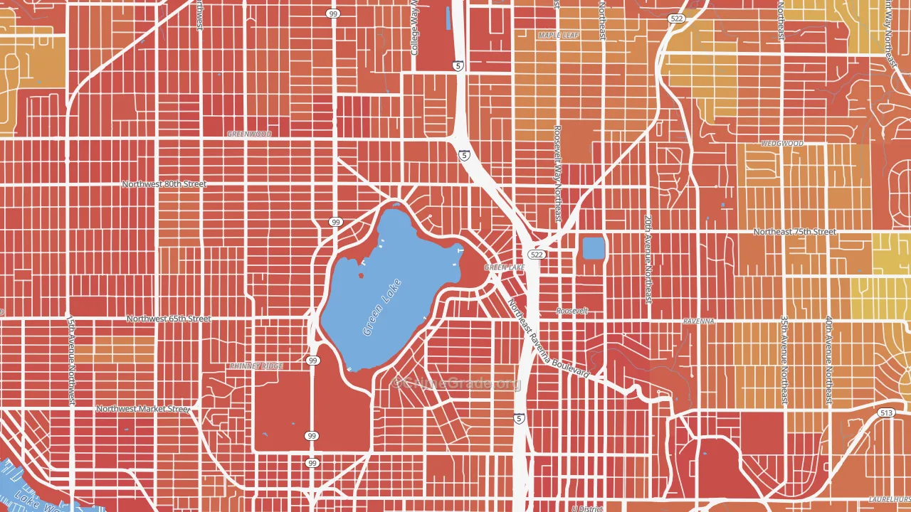 Green Lake, Seattle, WA Map of Burglary Rates