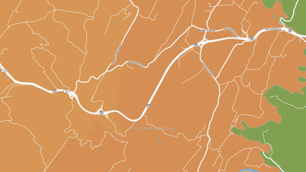 Green Ridge, MD Map of Burglary Rates