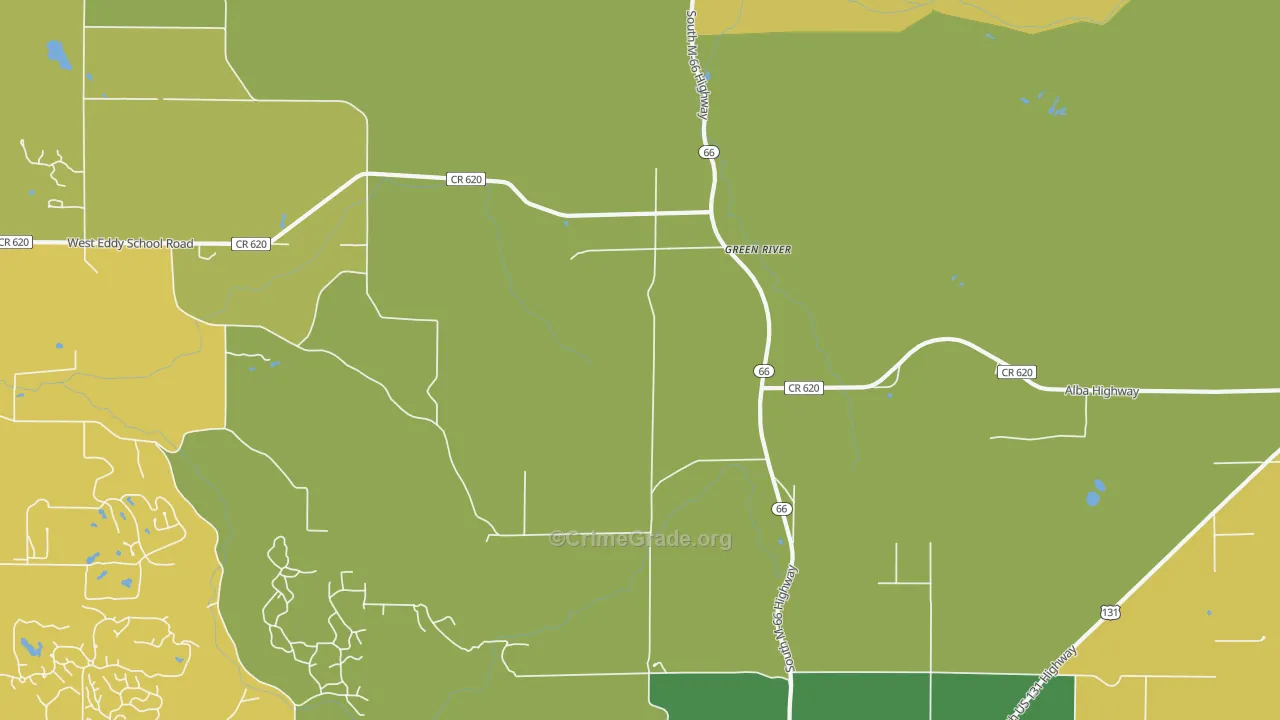 Green River, MI Map of Burglary Rates