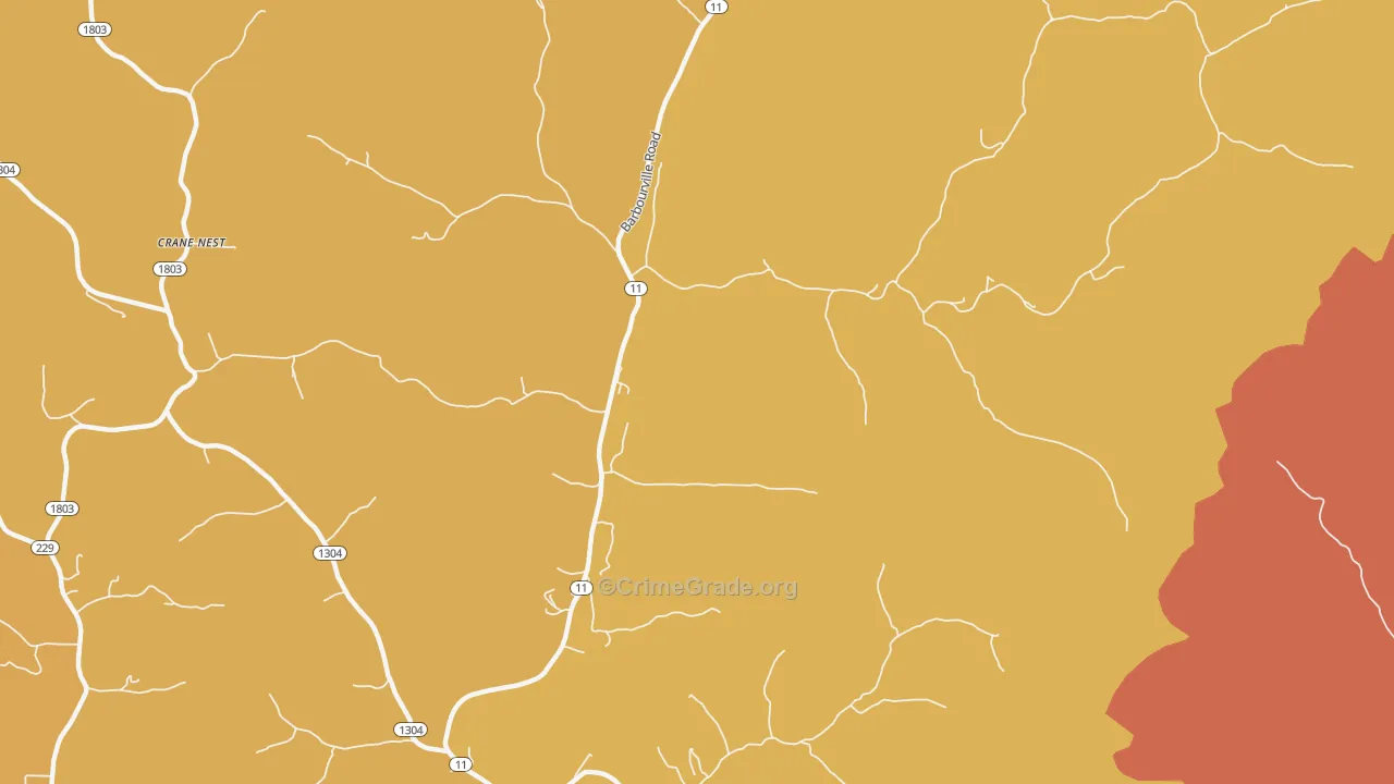 Green Road, KY Map of Burglary Rates