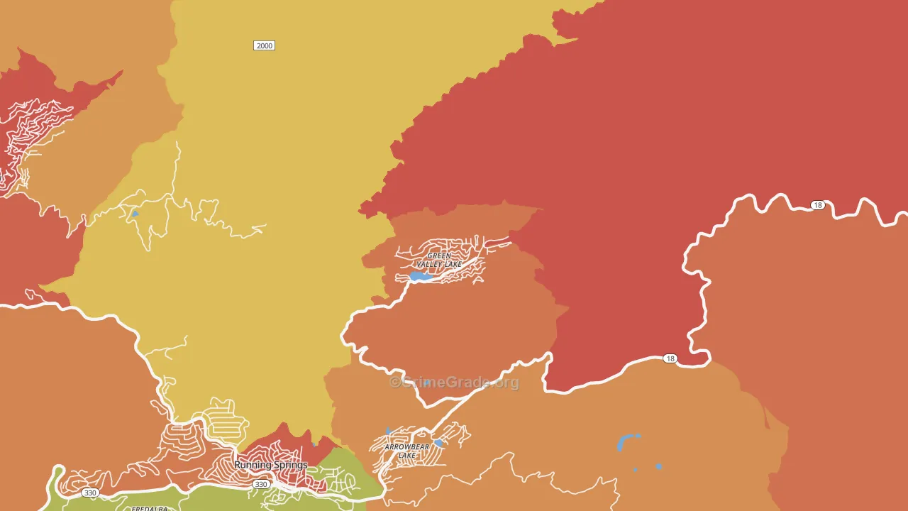 Green Valley Lake, CA Map of Burglary Rates