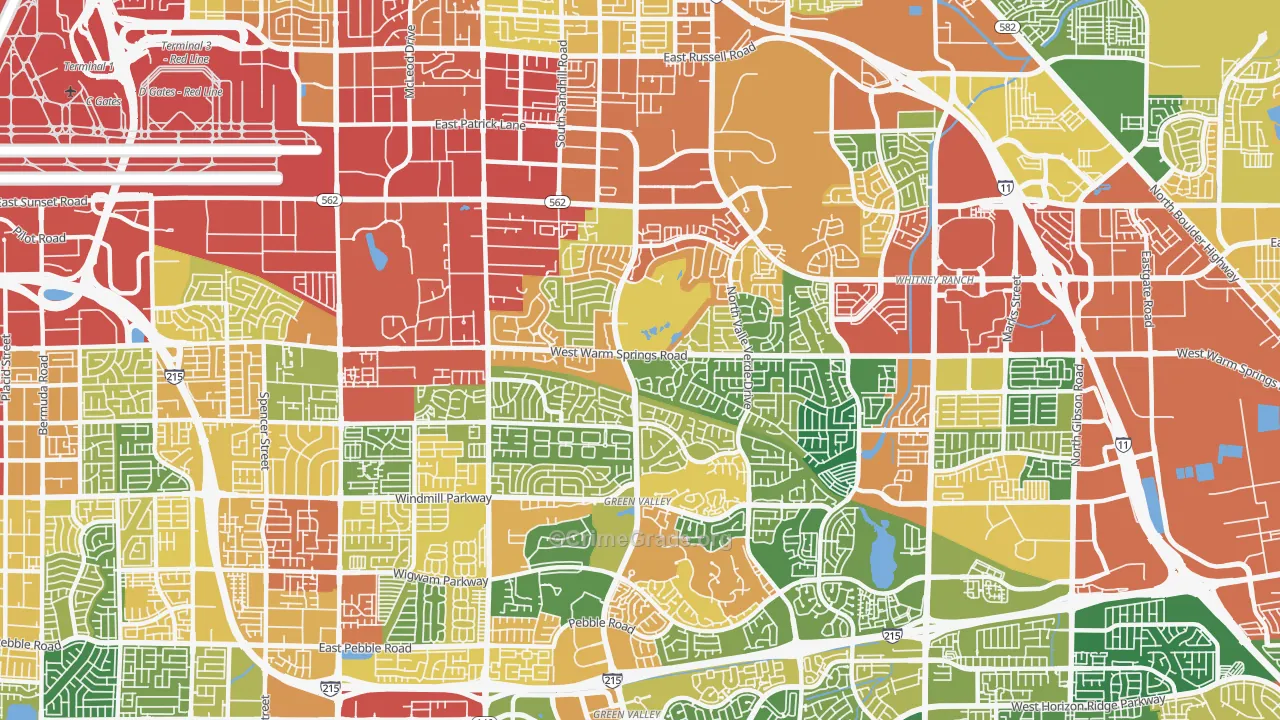 Green Valley North, Henderson, NV Map of Burglary Rates