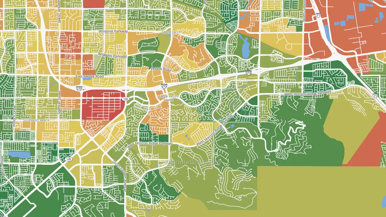 Green Valley Ranch, Henderson, NV Map of Burglary Rates