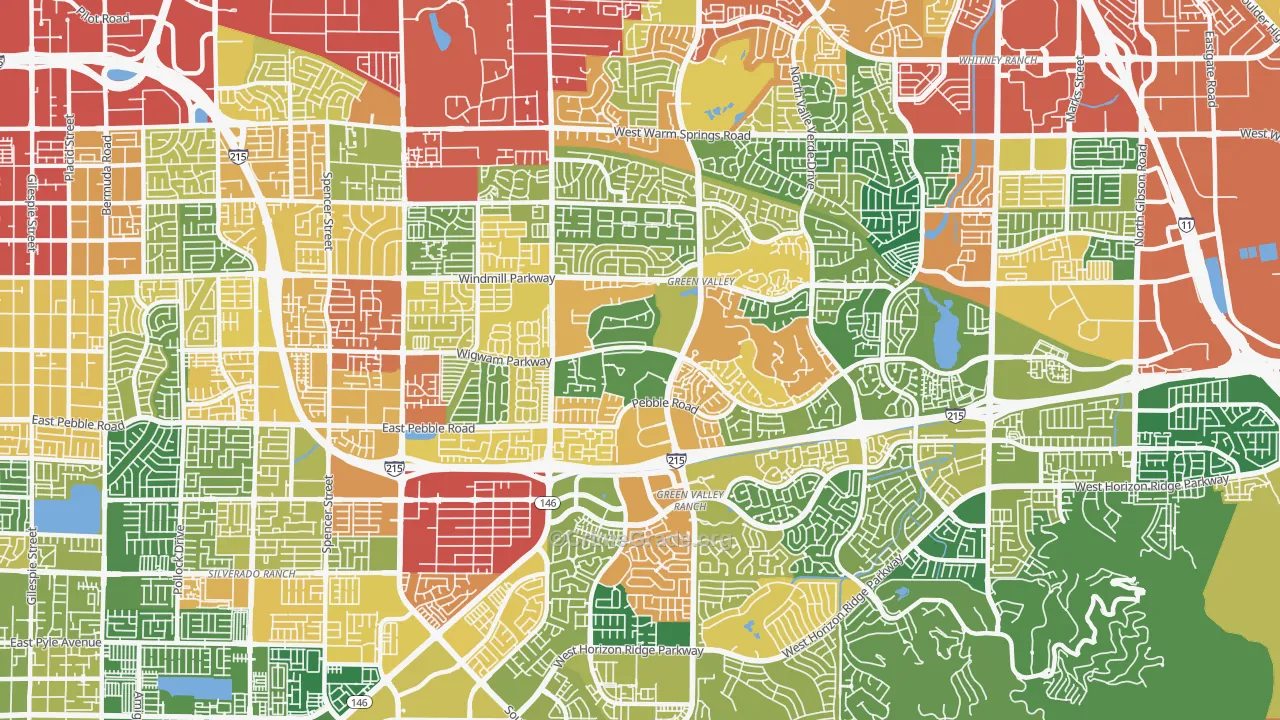 Green Valley South, Henderson, NV Map of Burglary Rates