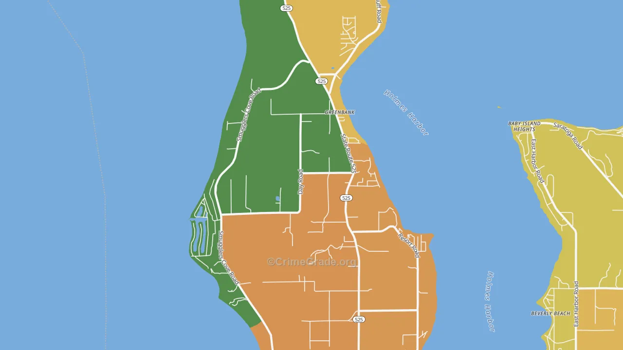 Greenbank, WA Map of Burglary Rates