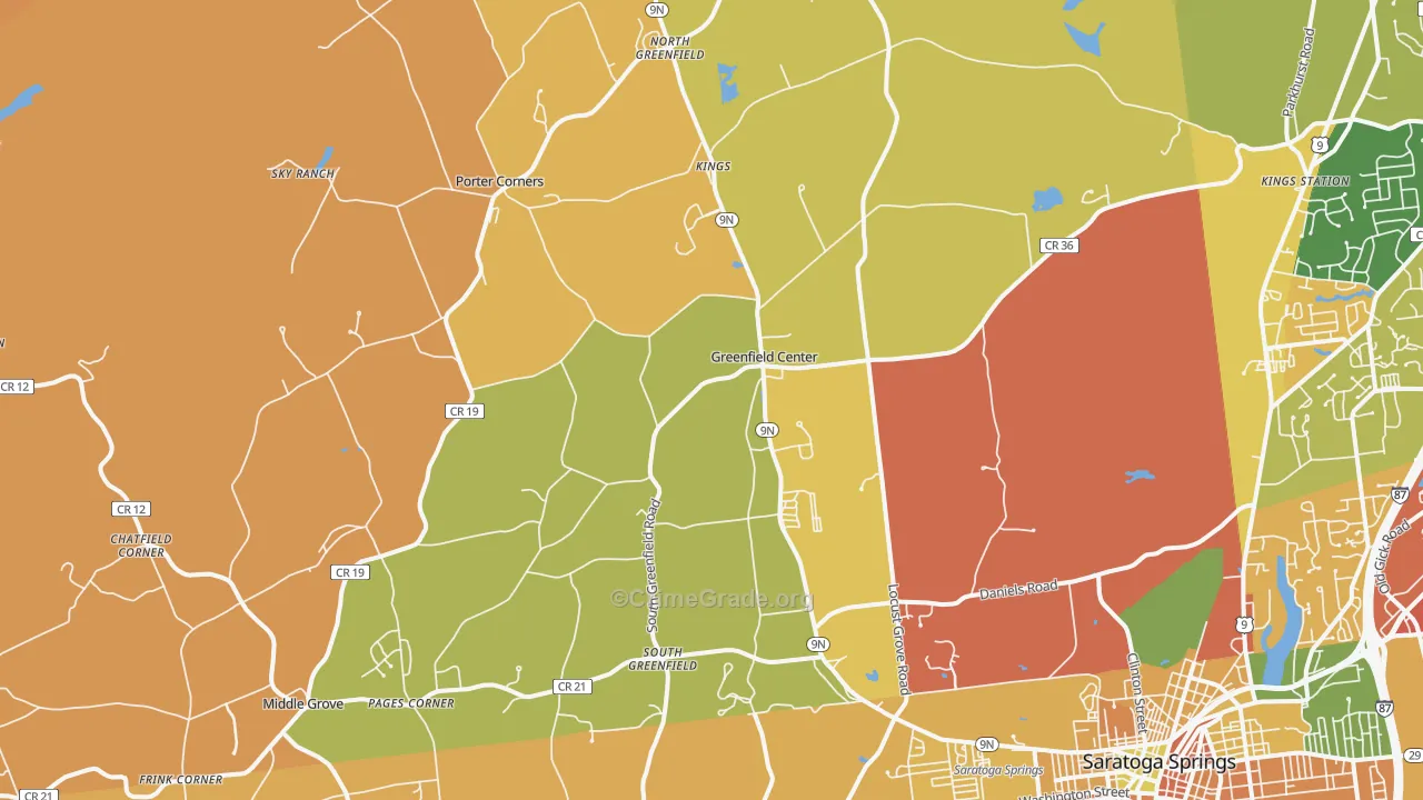 Greenfield Center, NY Map of Burglary Rates