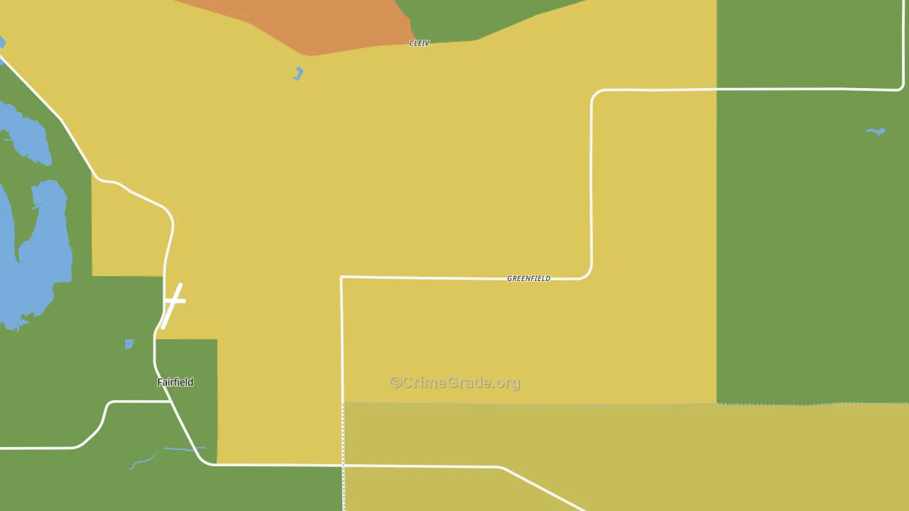 Greenfield, MT Map of Burglary Rates
